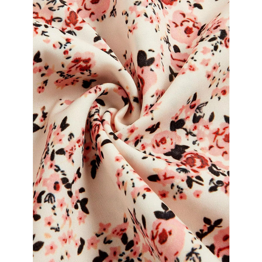 Floral Print Tie Strap Mini Dress Apparel and Accessories
