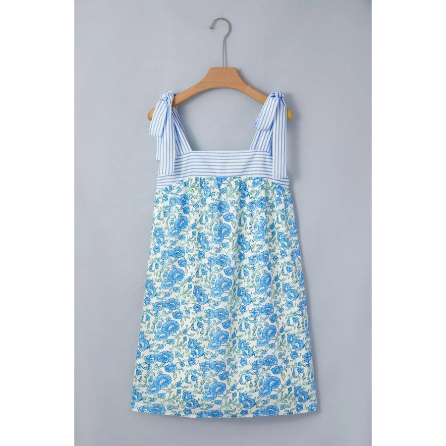 Floral Print Tie-Strap Mini Dress Apparel and Accessories
