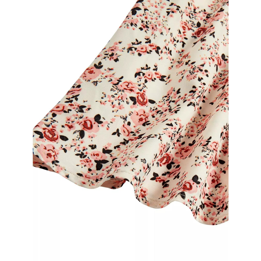 Floral Print Tie Strap Mini Dress Apparel and Accessories