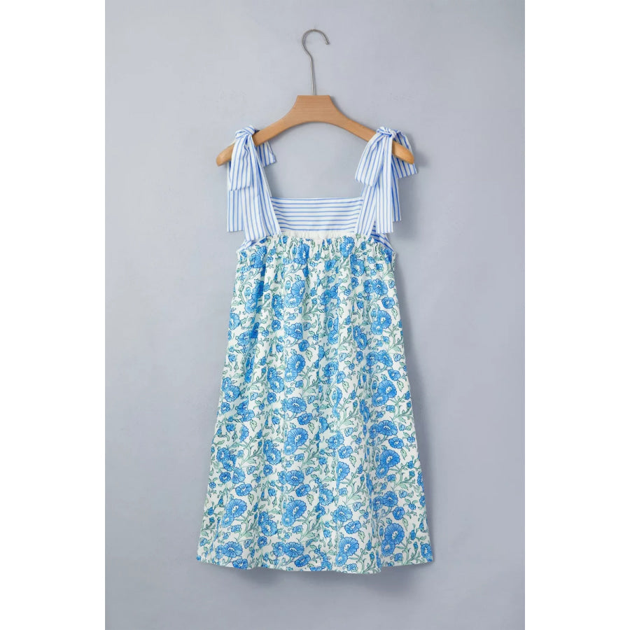 Floral Print Tie-Strap Mini Dress Apparel and Accessories