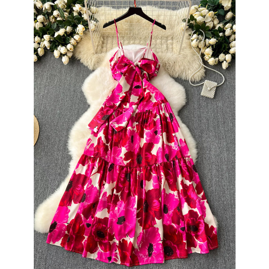 Floral Print Tiered Cami Dress Apparel and Accessories