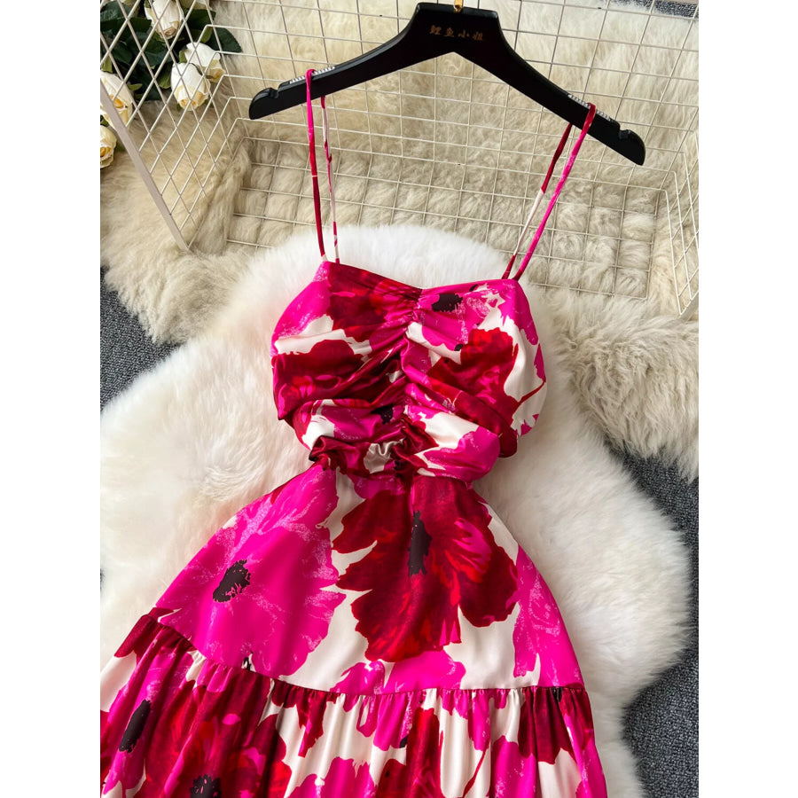 Floral Print Tiered Cami Dress Apparel and Accessories