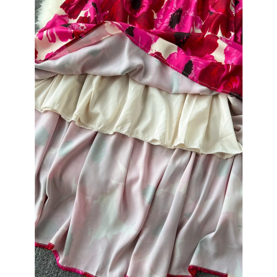 Floral Print Tiered Cami Dress Apparel and Accessories