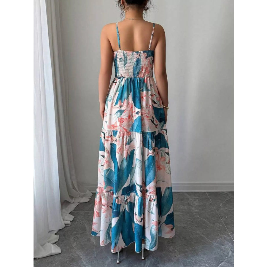 Floral Print Tiered Maxi Cami Dress Apparel and Accessories