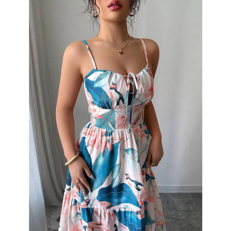 Floral Print Tiered Maxi Cami Dress Apparel and Accessories