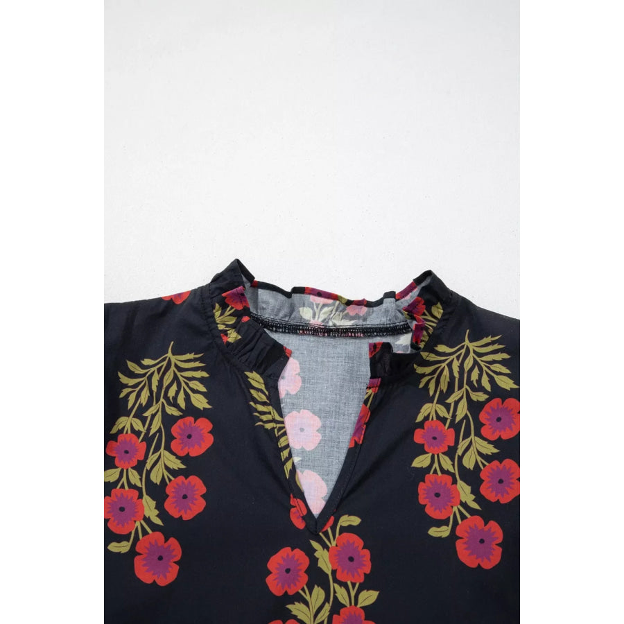 Floral Print Tiered Maxi Dress Apparel and Accessories