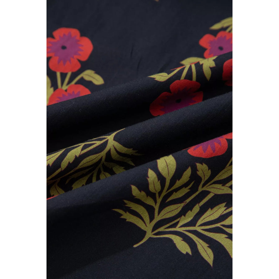 Floral Print Tiered Maxi Dress Apparel and Accessories