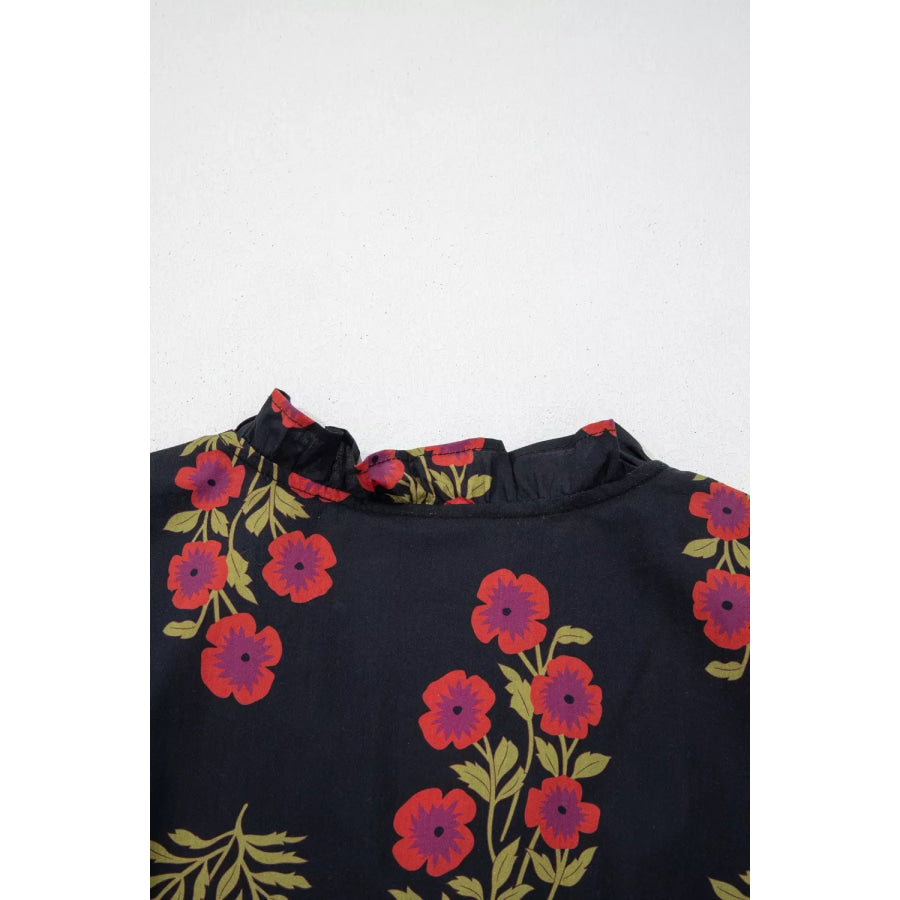 Floral Print Tiered Maxi Dress Apparel and Accessories