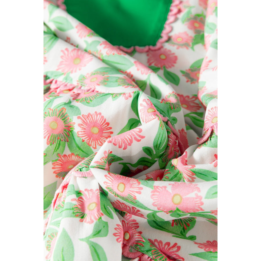 Floral Print Tiered Mini Dress Apparel and Accessories