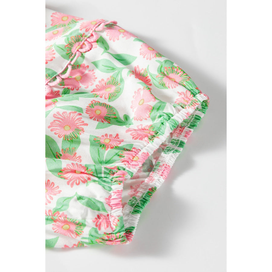 Floral Print Tiered Mini Dress Apparel and Accessories