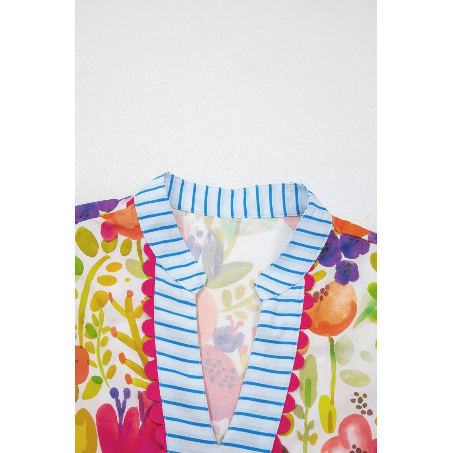 Floral Print Tiered Mini Dress Apparel and Accessories