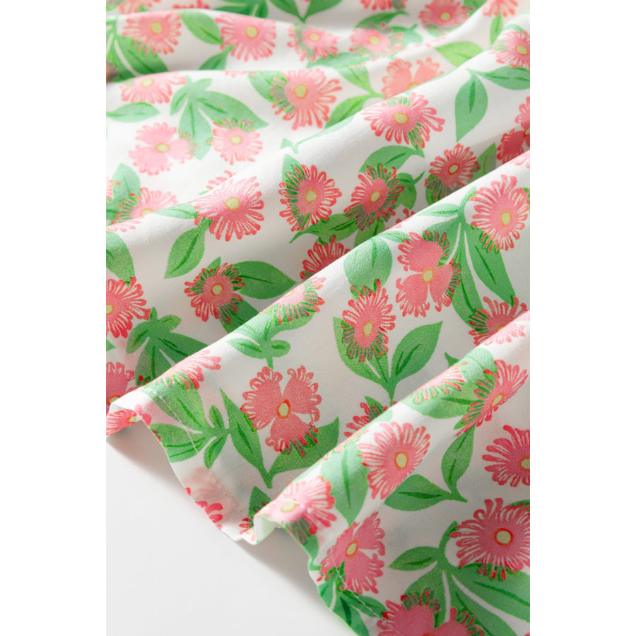 Floral Print Tiered Mini Dress Apparel and Accessories