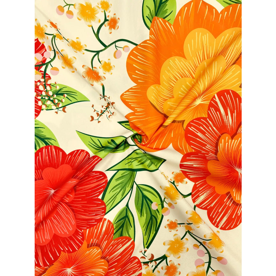 Floral Print V-Neck Maxi Dress Apparel and Accessories