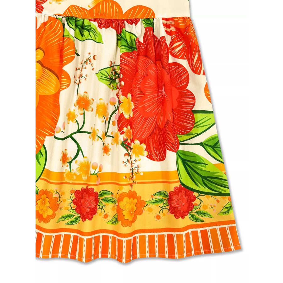 Floral Print V-Neck Maxi Dress Apparel and Accessories