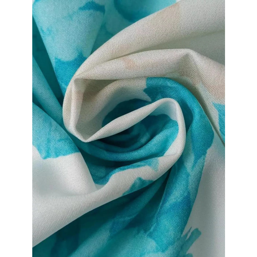 Floral Print V-Neck Ruffle Sleeve Maxi Dress Apparel and Accessories
