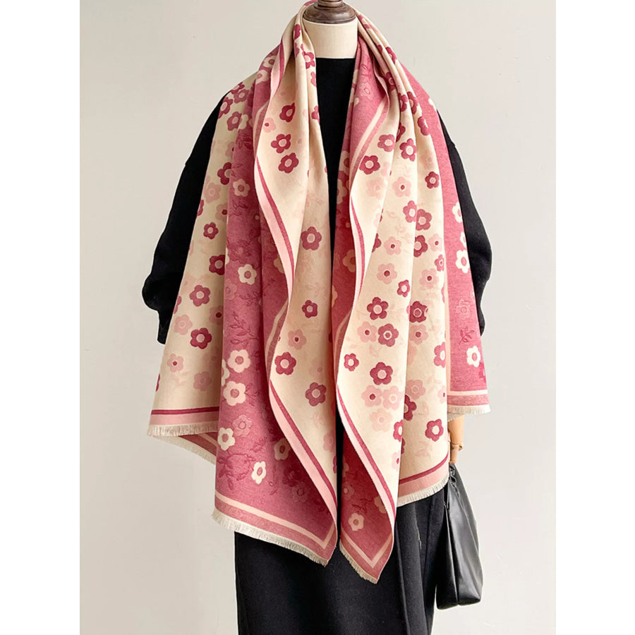 Floral Print Warm Winter Scarf Apparel and Accessories