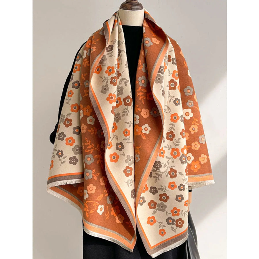 Floral Print Warm Winter Scarf Apparel and Accessories