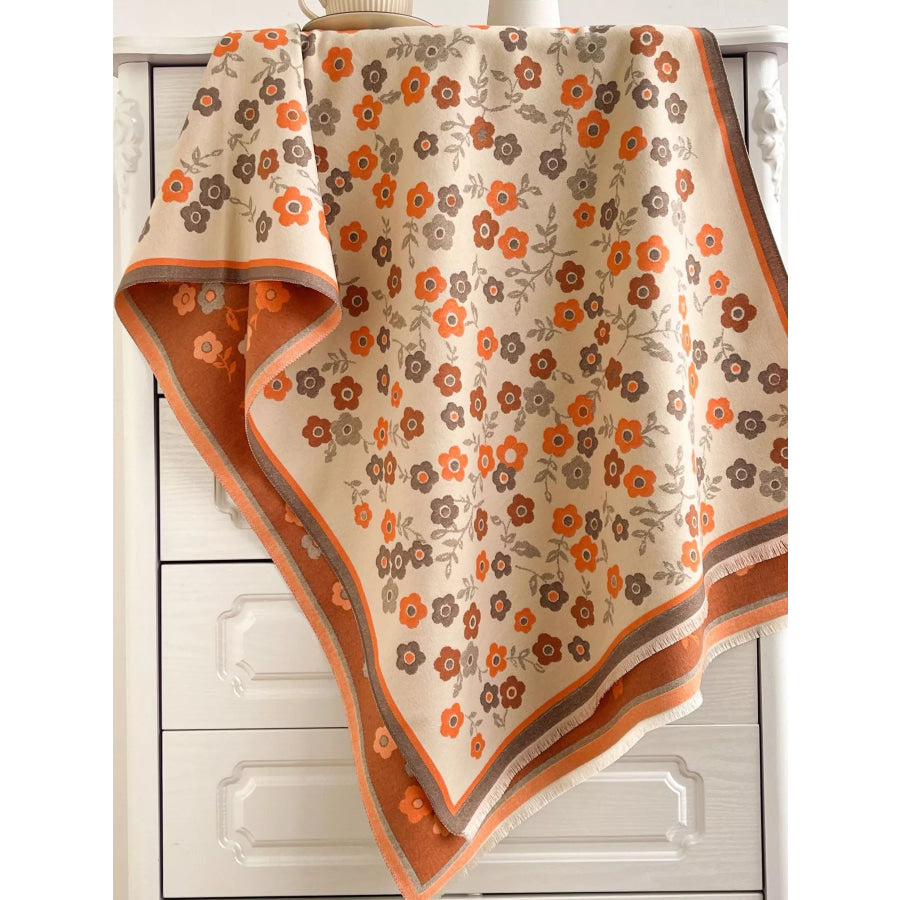 Floral Print Warm Winter Scarf Apparel and Accessories