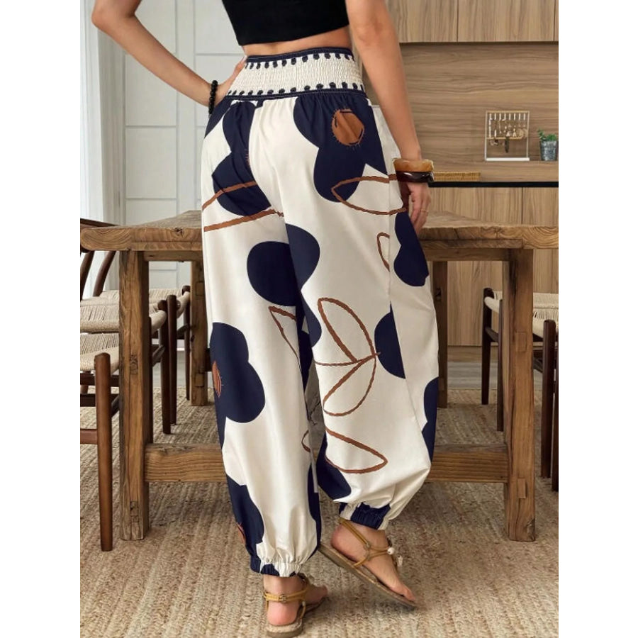 Floral Print Wide-Leg Pants Apparel and Accessories