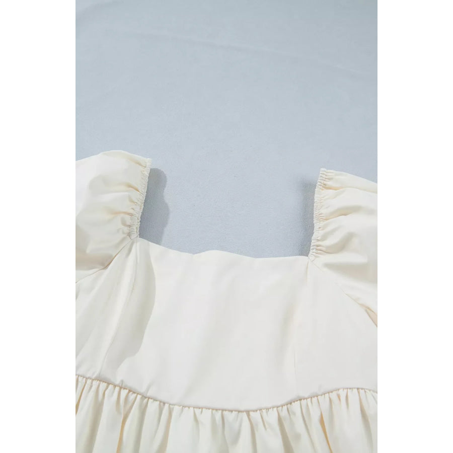 Floral Puff Sleeve Babydoll Dress Apparel and Accessories