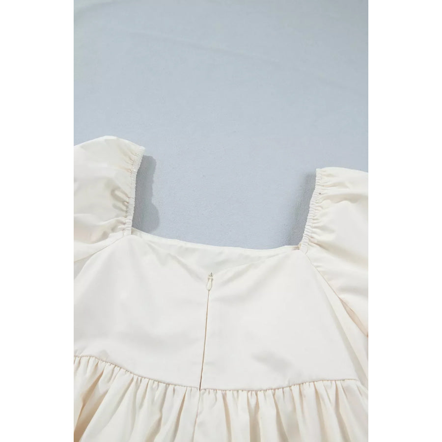 Floral Puff Sleeve Babydoll Dress Apparel and Accessories