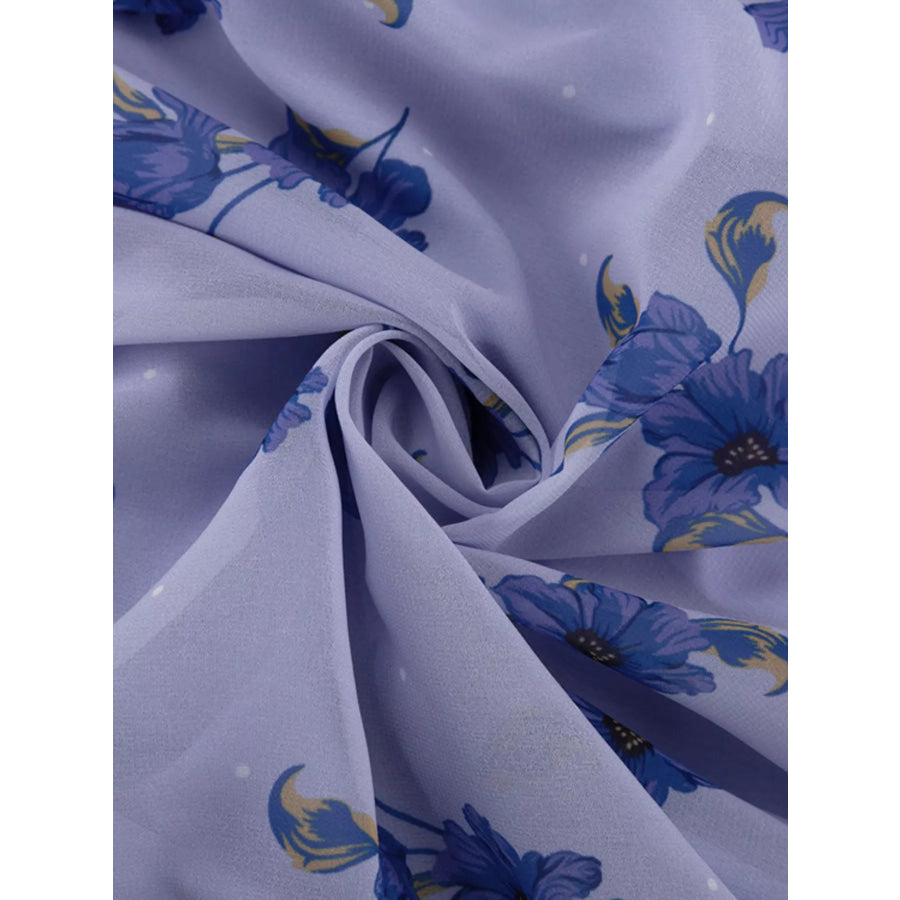 Floral Puff Sleeve Mini Dress Apparel and Accessories