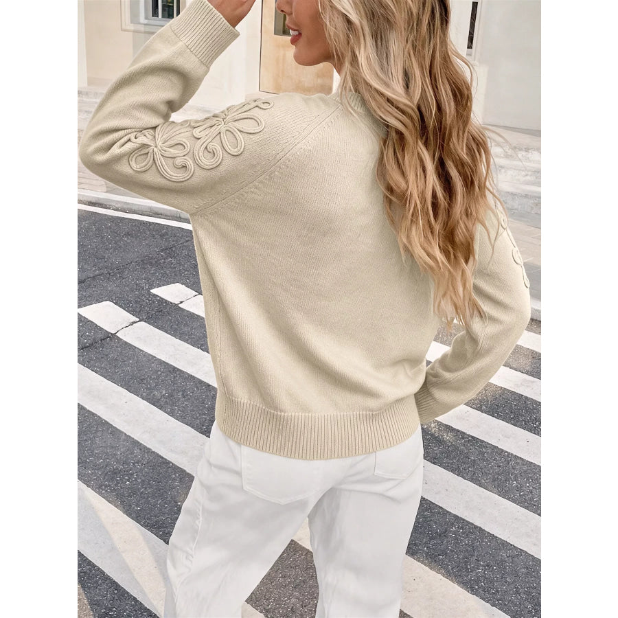 Floral Raglan Sleeve Sweater Apparel and Accessories