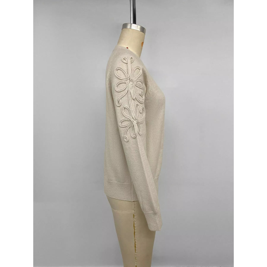 Floral Raglan Sleeve Sweater Apparel and Accessories