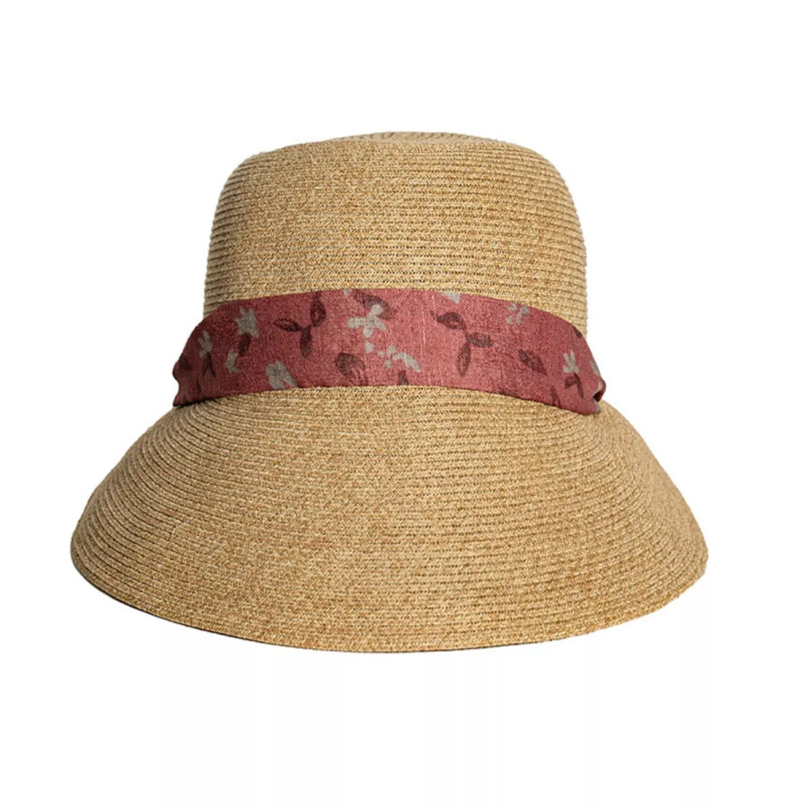 Floral Ribbon Straw Sun Hat Apparel and Accessories