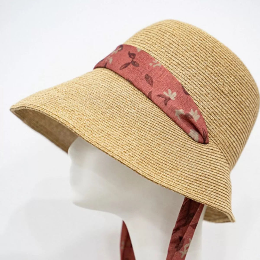 Floral Ribbon Straw Sun Hat Apparel and Accessories