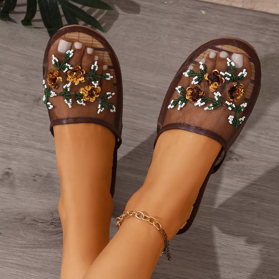 Floral Round Toe Sandals Apparel and Accessories