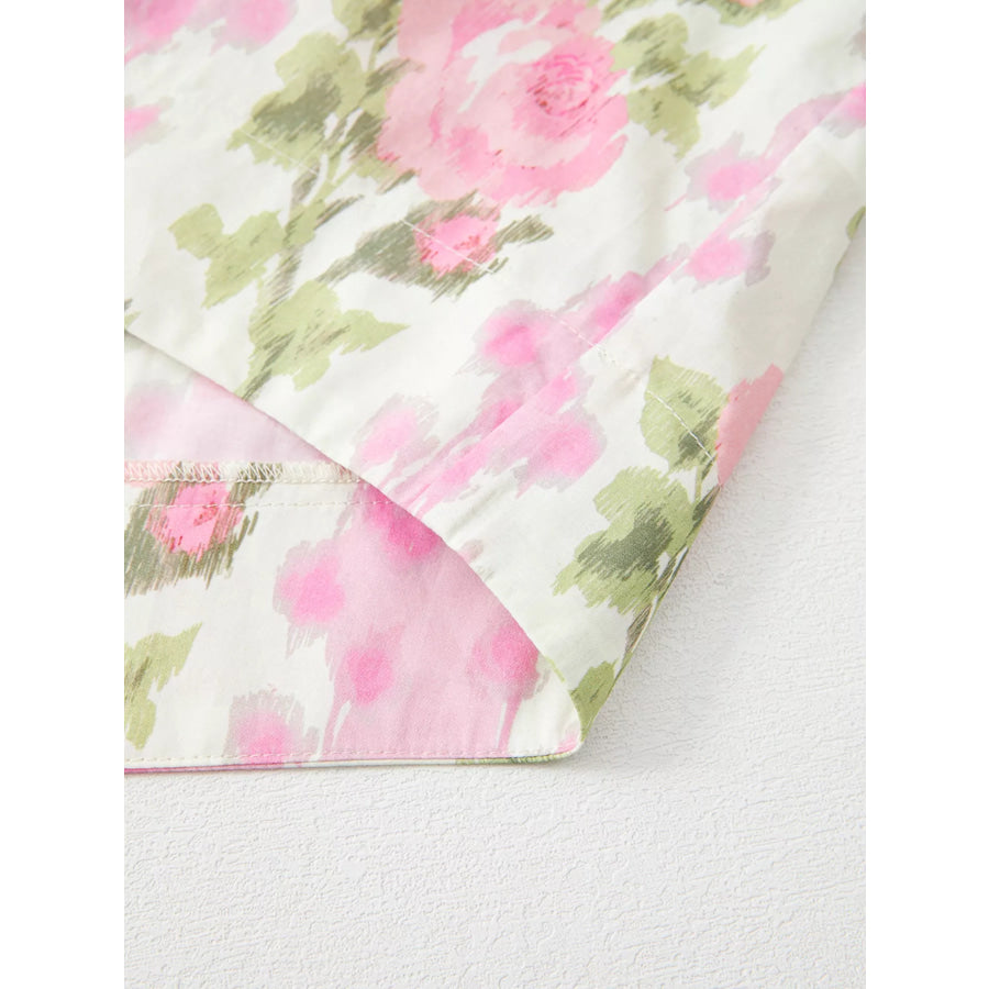 Floral Ruffle Sleeve Blouse Apparel and Accessories