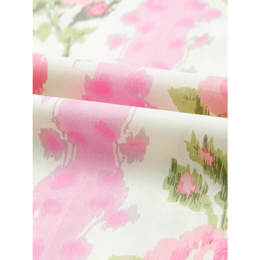 Floral Ruffle Sleeve Blouse Apparel and Accessories