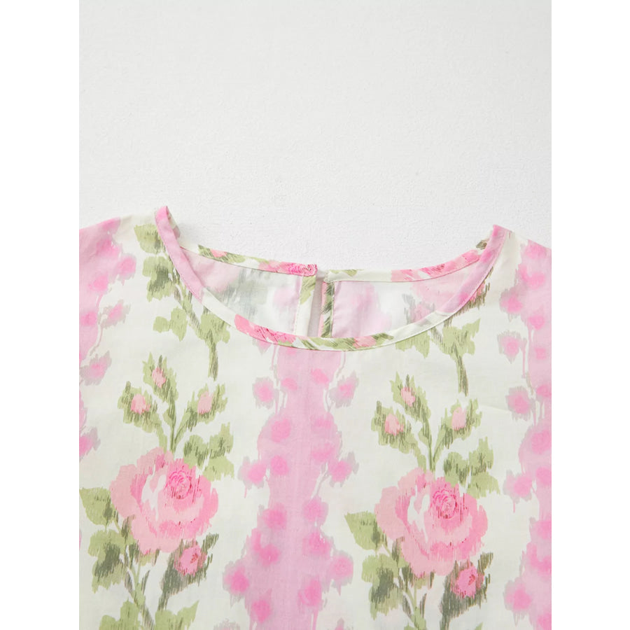 Floral Ruffle Sleeve Blouse Apparel and Accessories