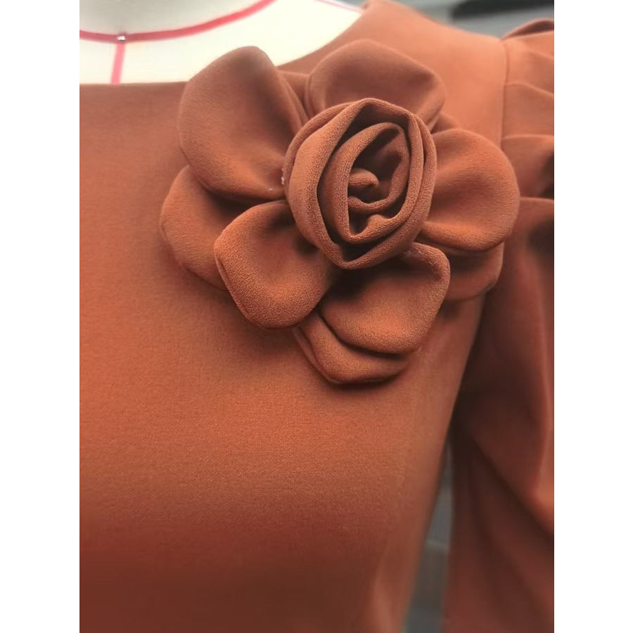 Floral Short Sleeve Ruched Bodycon Midi Dress Apparel and Accessories