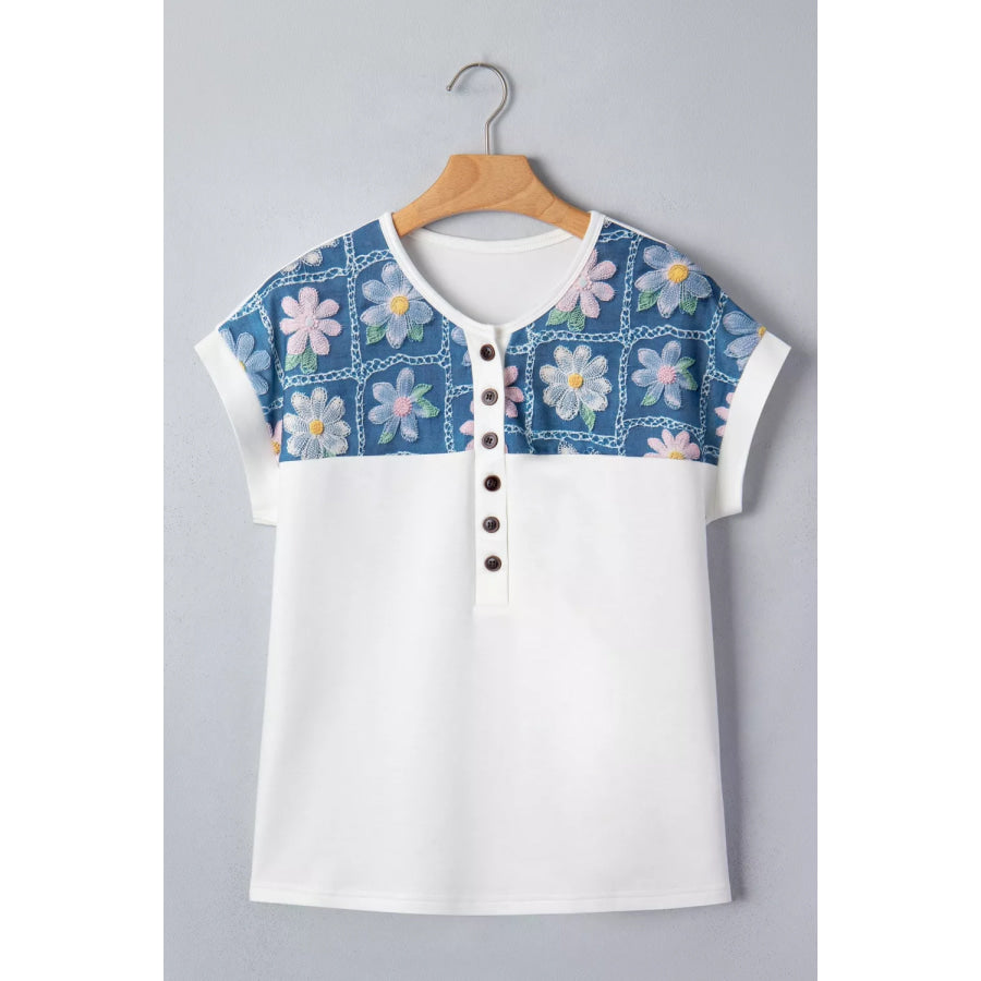 Floral Short Sleeve T-Shirt Apparel and Accessories
