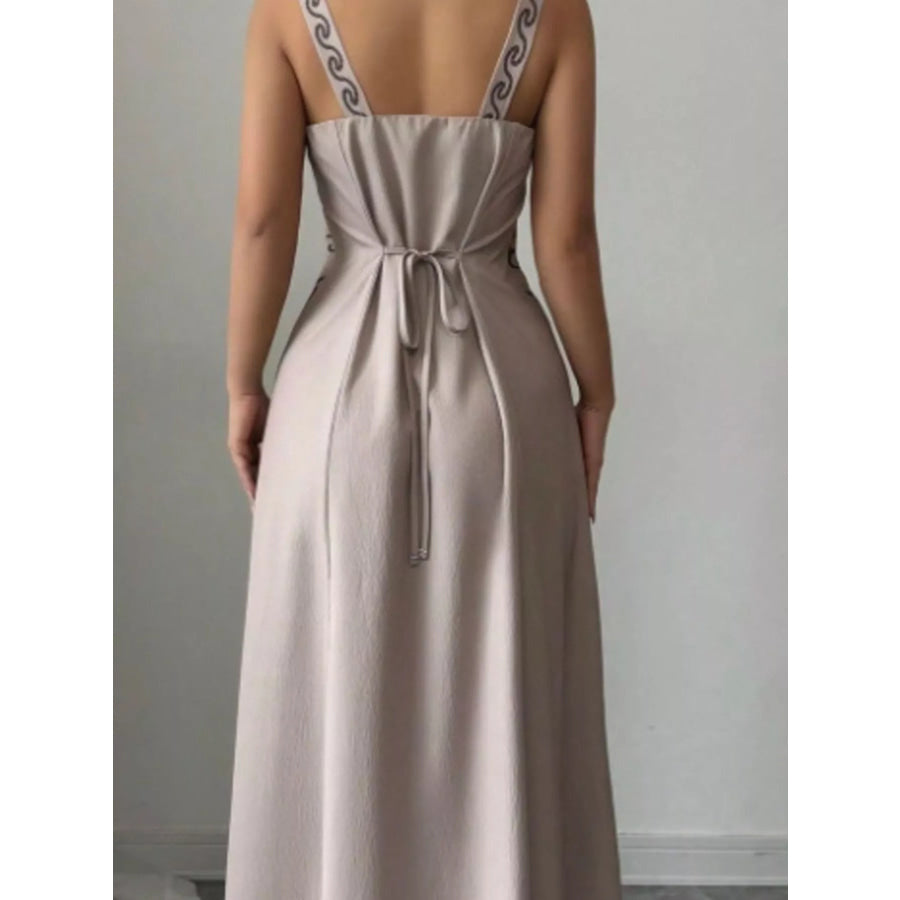Floral Sleeveless Maxi Dress with Side Slit Apparel and Accessories