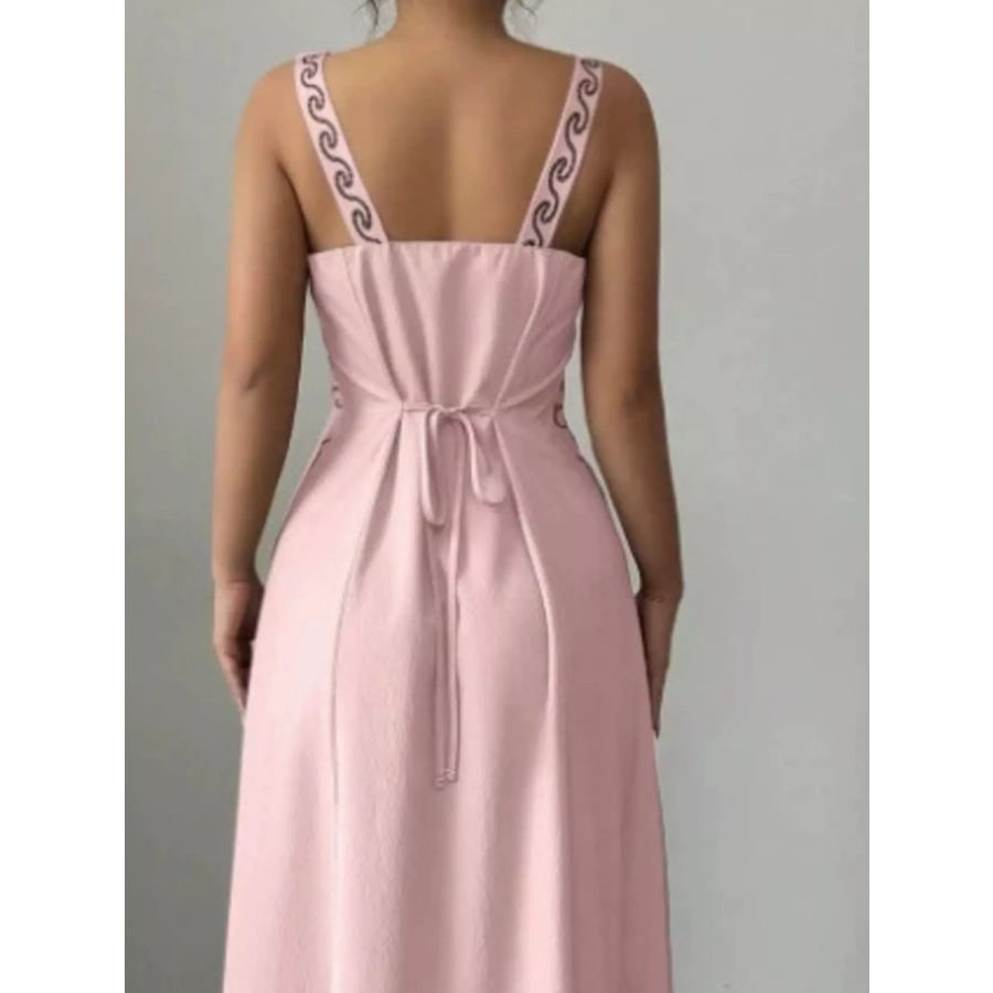 Floral Sleeveless Maxi Dress with Side Slit Apparel and Accessories
