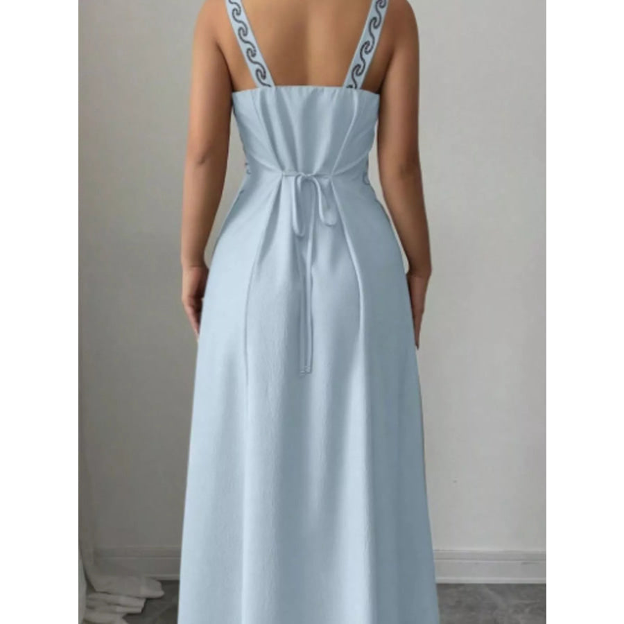 Floral Sleeveless Maxi Dress with Side Slit Apparel and Accessories