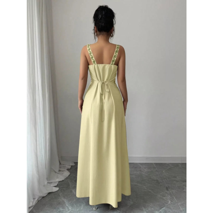 Floral Sleeveless Maxi Dress with Side Slit Apparel and Accessories