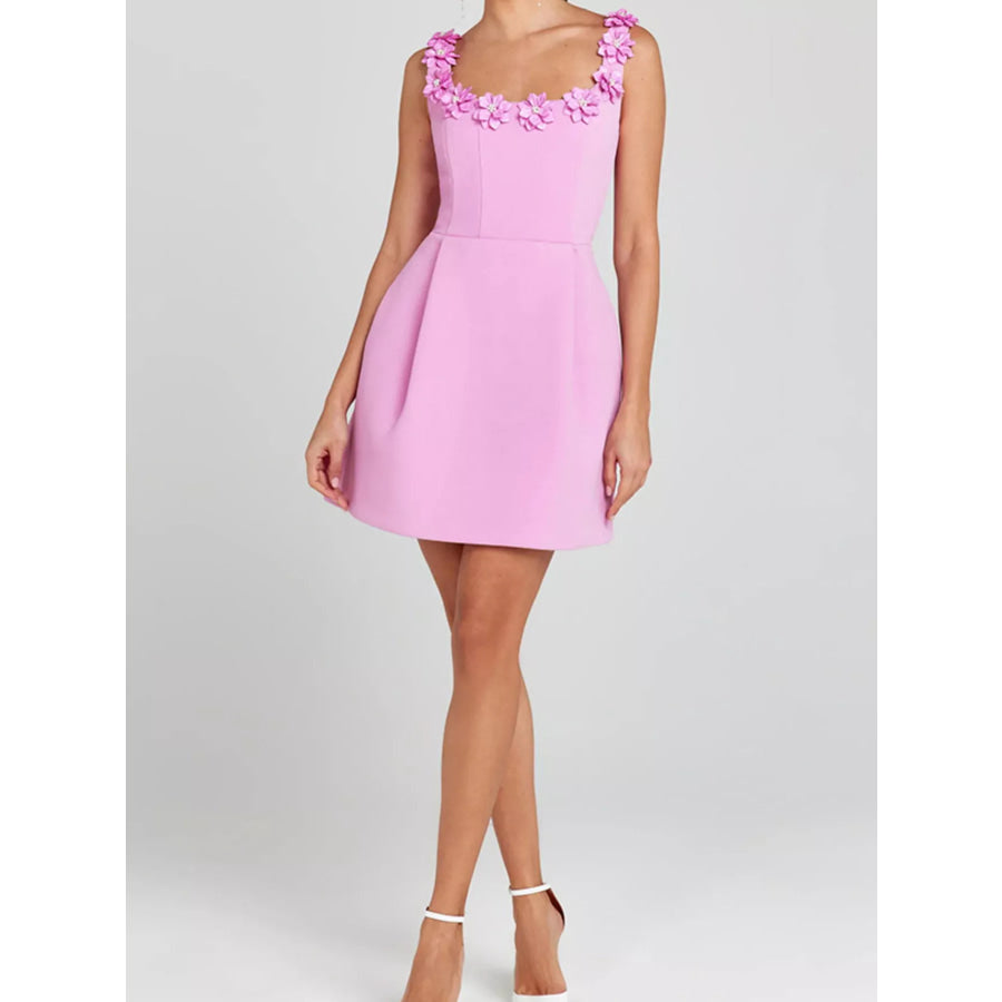 Floral Sleeveless Mini Dress with Pockets Apparel and Accessories
