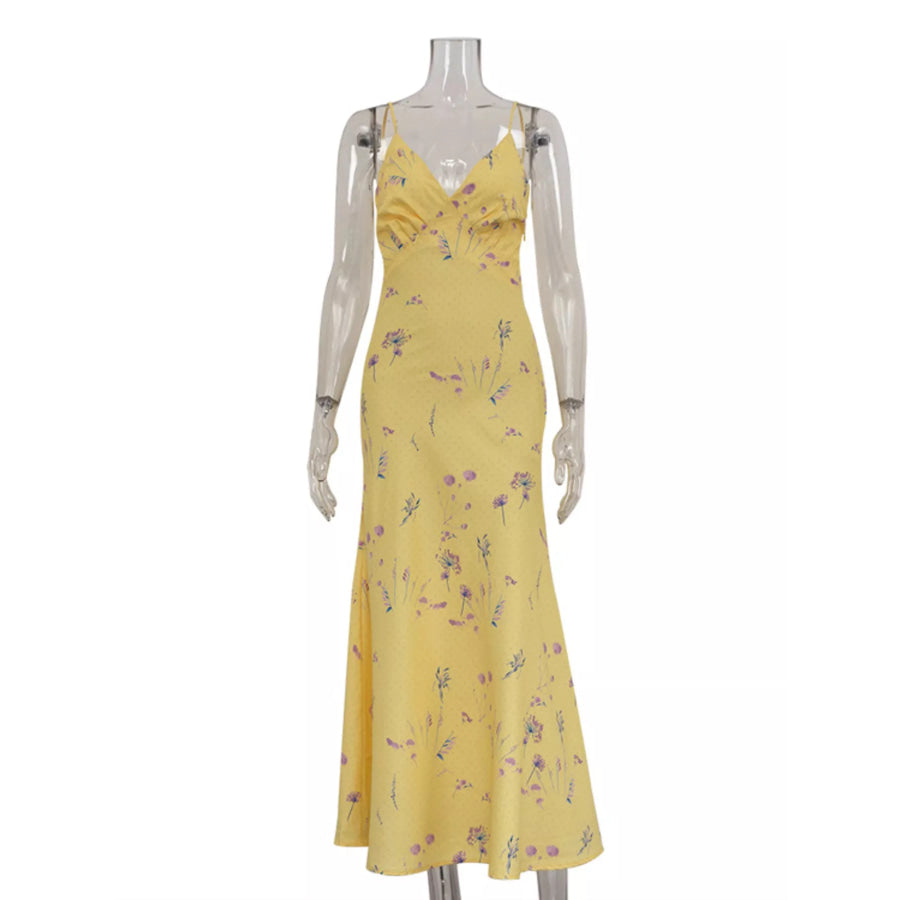 Floral Spaghetti Straps Maxi Dress Apparel and Accessories