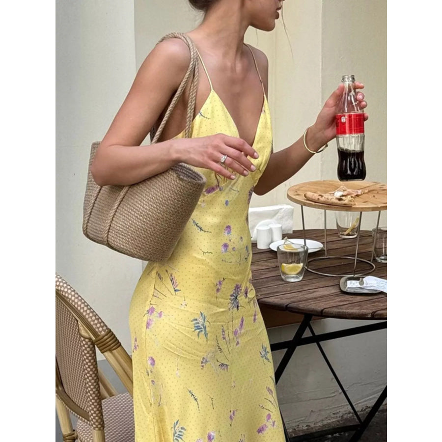 Floral Spaghetti Straps Maxi Dress Apparel and Accessories