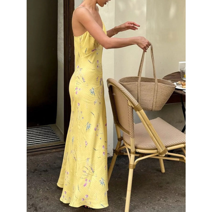 Floral Spaghetti Straps Maxi Dress Apparel and Accessories