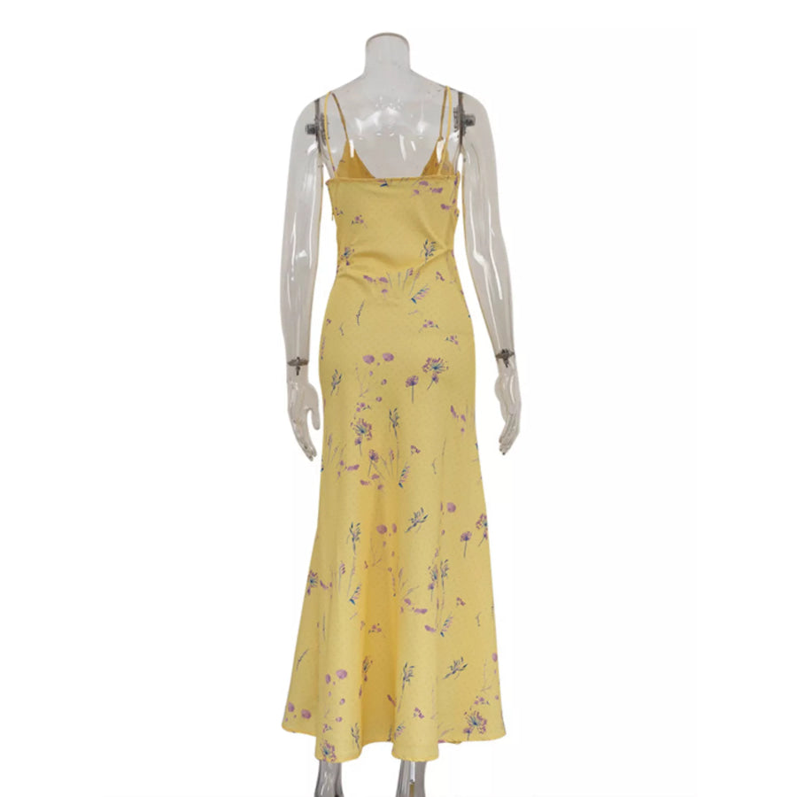 Floral Spaghetti Straps Maxi Dress Apparel and Accessories
