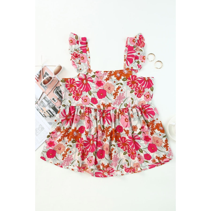 Floral Square Neck Babydoll Top