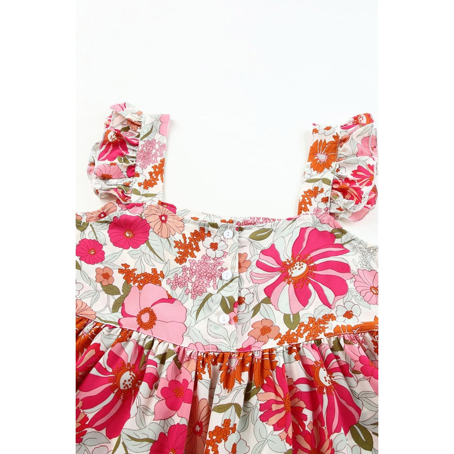 Floral Square Neck Babydoll Top