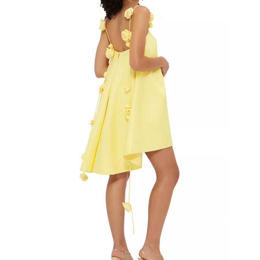 Floral Strap Mini A-Line Dress Apparel and Accessories