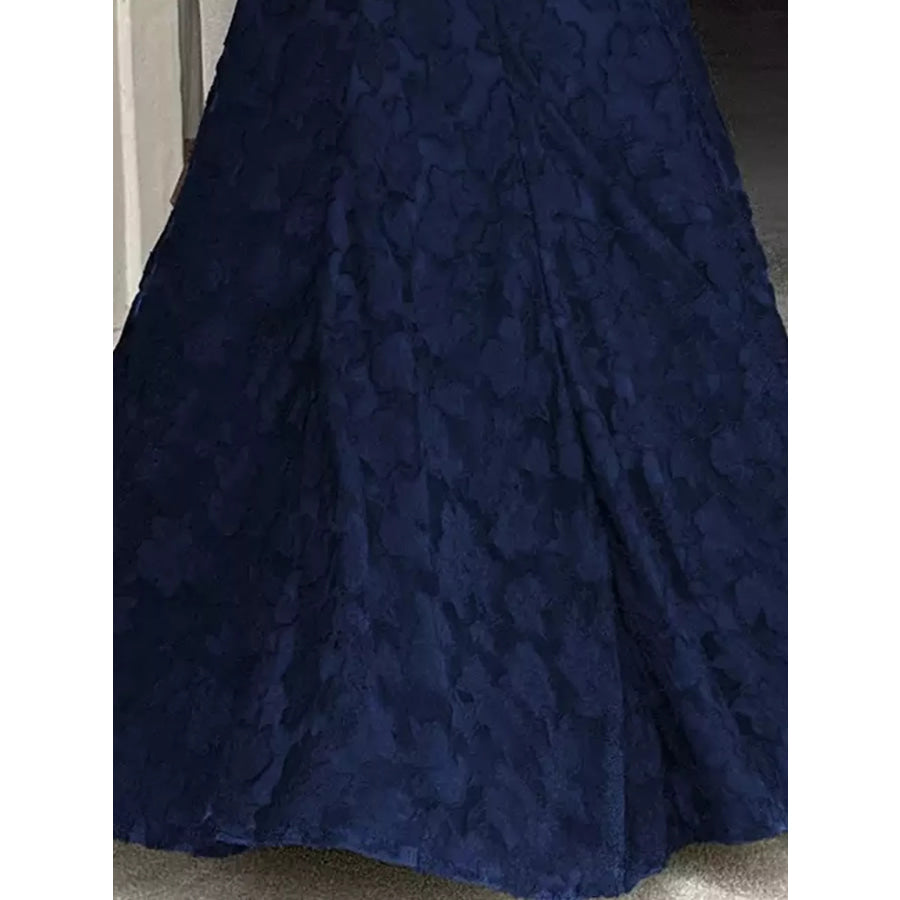 Floral Textured Spaghetti Strap Maxi Dress Apparel and Accessories