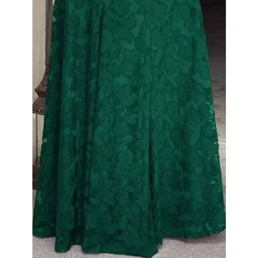 Floral Textured Spaghetti Strap Maxi Dress Apparel and Accessories